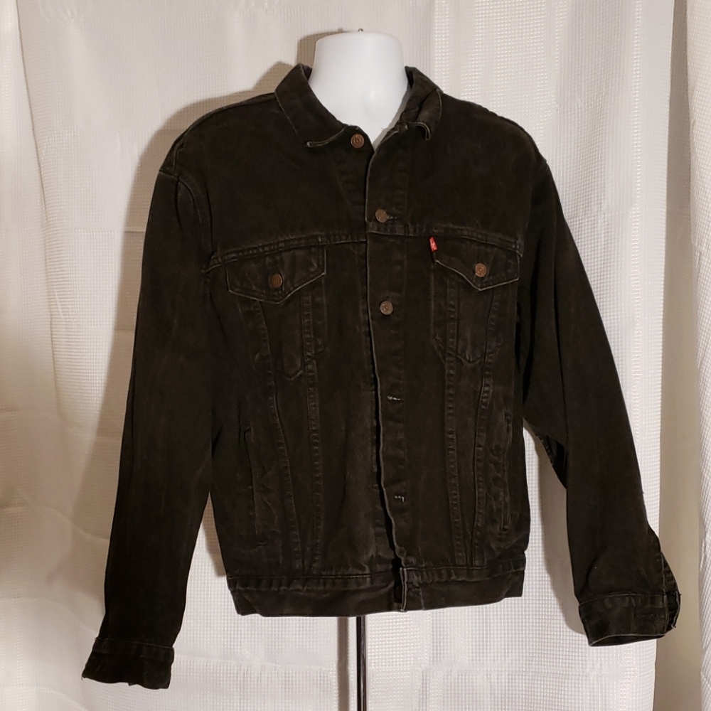 Levi's black denim jacket mens size L.